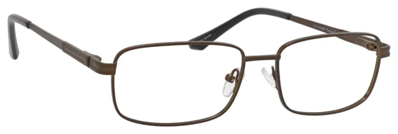 A pair of glasses is shown with no lens.