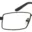 A pair of glasses with black frames and a hook on the side.