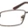 A pair of glasses with brown frames and black rims.