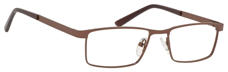 A brown pair of glasses is shown.