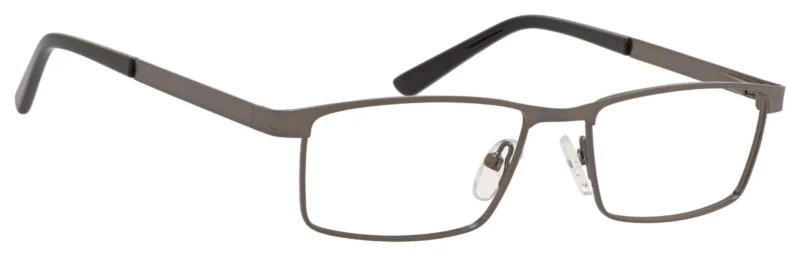 A pair of glasses is shown with no lens.