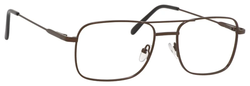 A pair of glasses is shown with no lens.