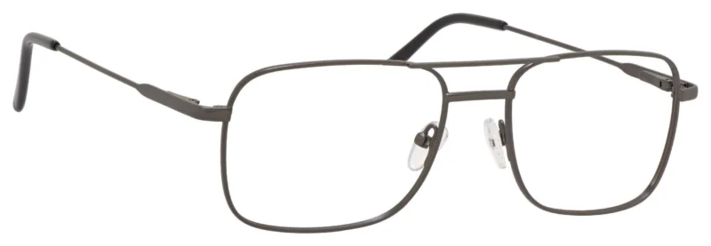 A pair of glasses with a black frame and a white rim.