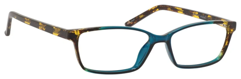 A pair of glasses is shown with the frame open.