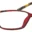 A pair of red glasses with yellow accents.