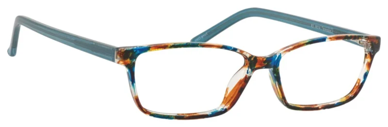 A pair of glasses is shown with the frame open.