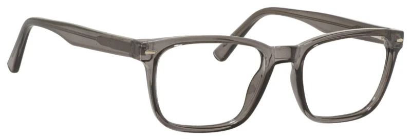 A pair of glasses is shown with the frame on.