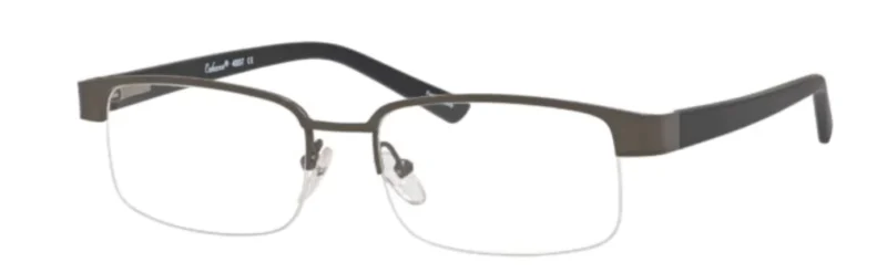 A pair of glasses is shown with no lens.