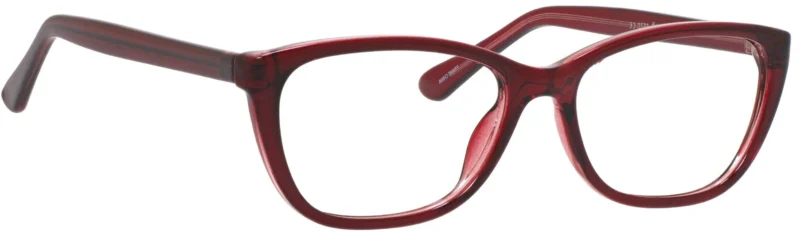 A pair of red glasses is shown.