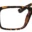 A pair of glasses is shown with the frame in front.