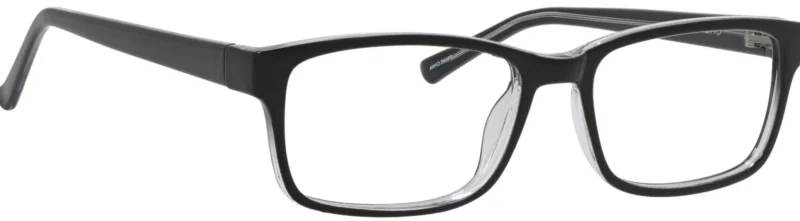 A pair of glasses is shown with clear lenses.