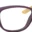 A pair of purple glasses with yellow tips.