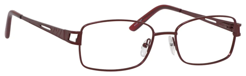 A pair of glasses is shown with the same color as the rim.