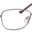 A pair of glasses with a purple rim and a white rim.