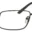 A pair of glasses with black frames and a silver hook.