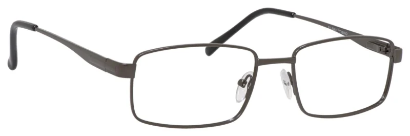 A pair of glasses is shown with no lens.