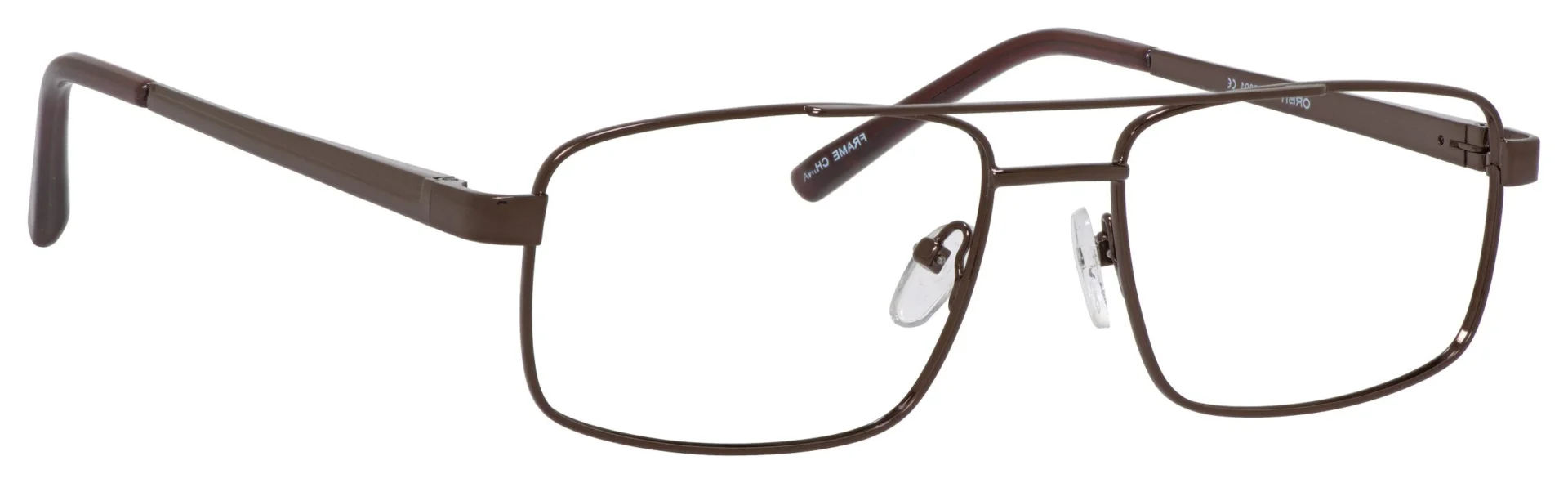 A pair of glasses is shown with the same color as the rim.