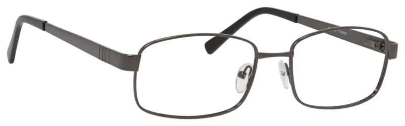 A pair of glasses is shown with no lens.