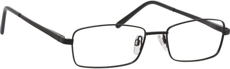 A pair of glasses is shown with no lens.