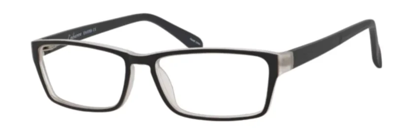 A pair of glasses is shown with no lens.