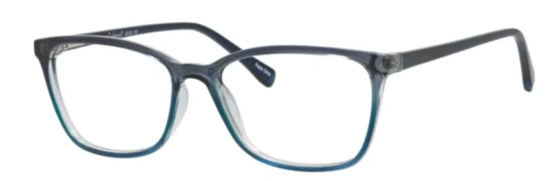 A pair of glasses is shown with the same color as the rim.