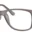 A pair of glasses is shown with no lens.