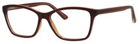 A pair of glasses is shown with the frame in focus.