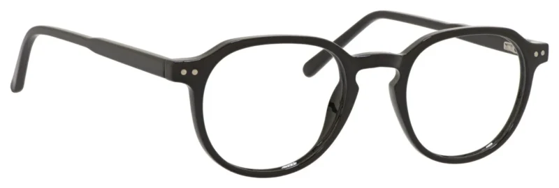 A pair of glasses is shown with no lens.