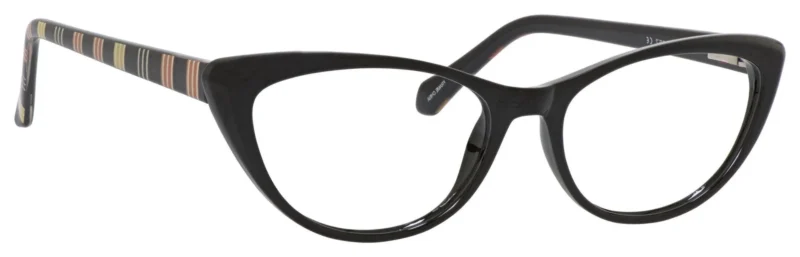 A pair of glasses is shown with the same color as the bottom rim.