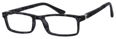 A pair of glasses is shown with no lens.