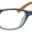 A pair of glasses is shown with orange tips.