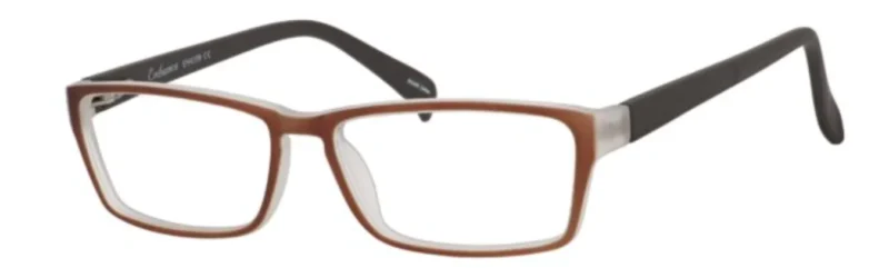 A pair of glasses is shown with the same color as the bottom rim.