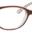 A pair of glasses is shown with the same pattern as the frame.