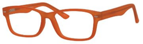 A pair of orange glasses with no rim.