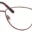 A pair of glasses is shown with red frames.