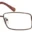 A pair of glasses is shown with brown frames.