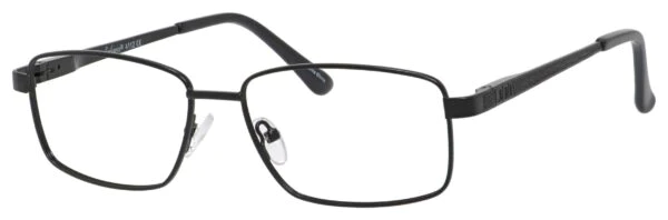 A pair of glasses is shown with no lens.