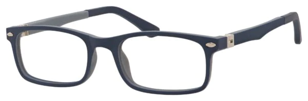 A pair of glasses is shown with no lens.