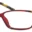 A pair of red glasses with yellow accents.