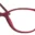 A pair of red glasses with a black rim.