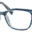 A pair of glasses is shown with blue stripes.