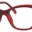 A pair of red glasses is shown.