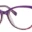 A pair of purple glasses with clear lenses.