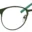 A pair of glasses is shown with the same color as the rim.