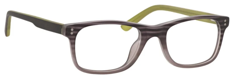 A pair of glasses is shown with the same color as the rim.