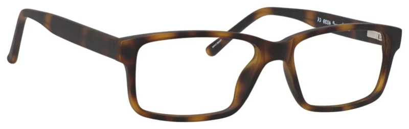 A pair of glasses is shown with no lens.