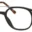 A pair of glasses is shown with one frame missing.