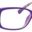 A purple pair of glasses is shown.