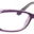 A pair of purple glasses with a white pattern on them.