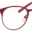 A pair of red glasses with a white rim.